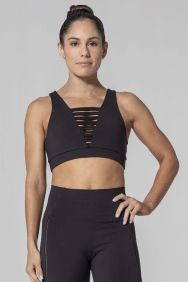 925fit Black No Strings Attached Sports Bra