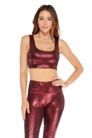 Electric Yoga Wine Crocodile Sports Bra