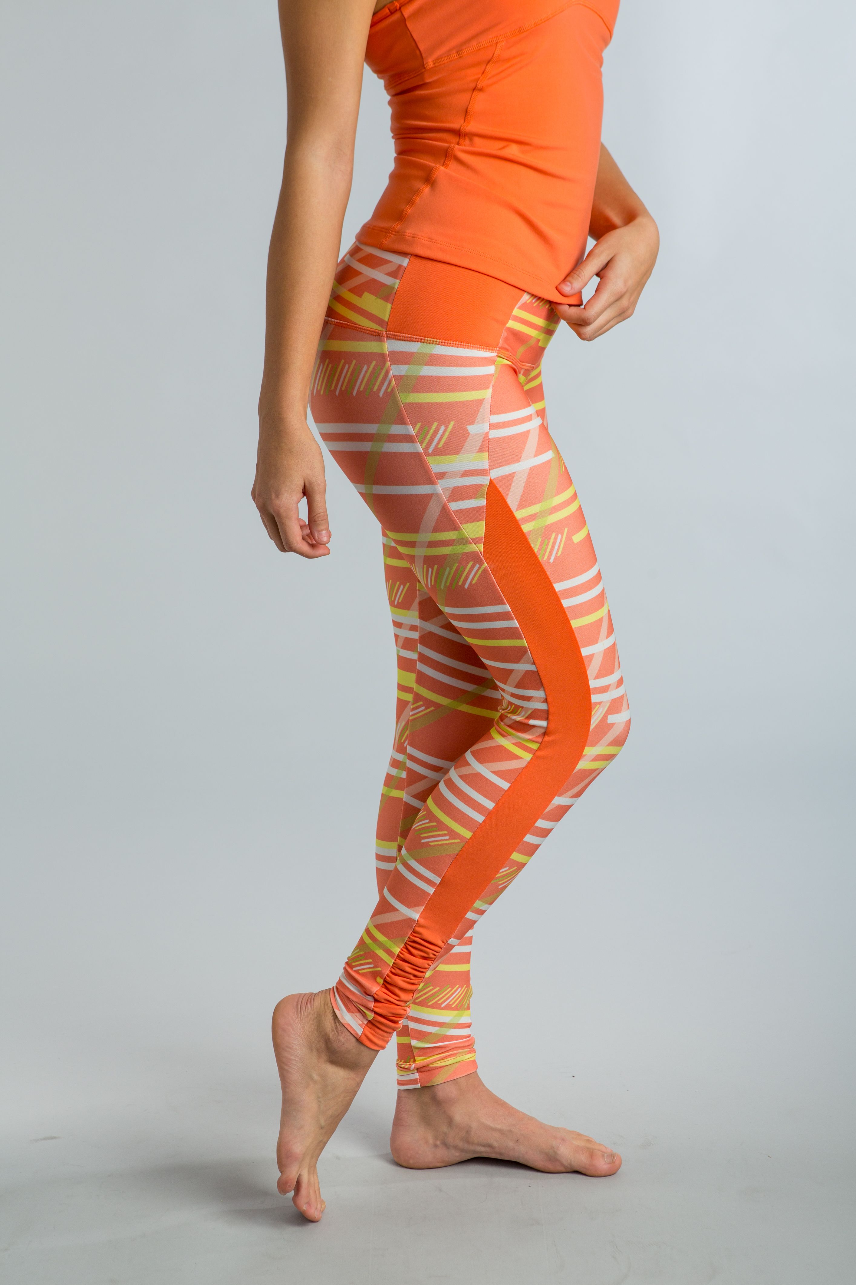 2015 Cozy Orange Serenity Stripe Papaya Juno Leggings