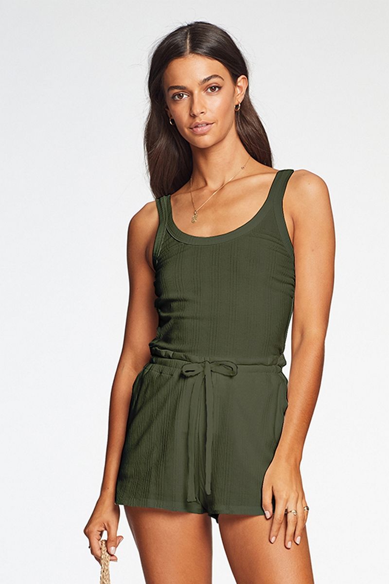 Vitamin A West Organic Cotton Rib Tank Dress in Forest outlet Green size S/M